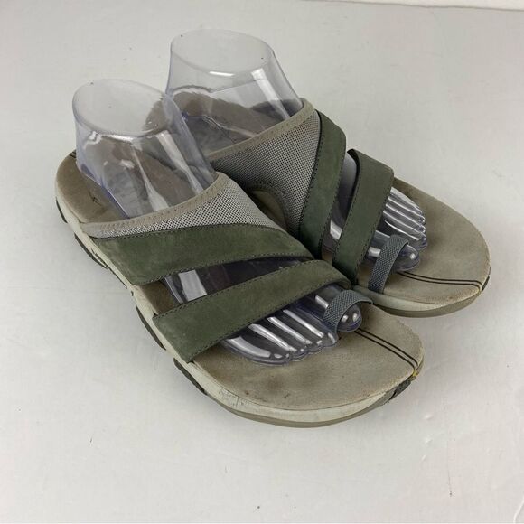 Merrell Women’s Terran Cush 3 Post Sandals Cushioned Sole Gray Nubuck Size 11 - Picture 10 of 12